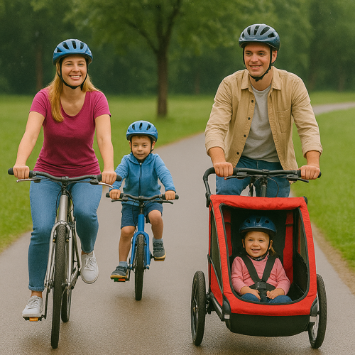 Családi kerékpározás