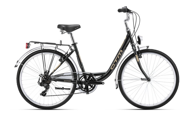 CTM OLIVIA 2.0 2026 női városi-túra kerékpár 26" – matt fekete