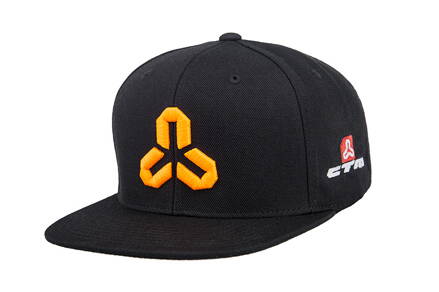 CTM Snapback sapka allover black/orange