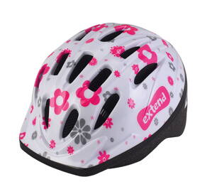 Prilba Extend LILLY kvetinková biela XS/S (48-52cm)